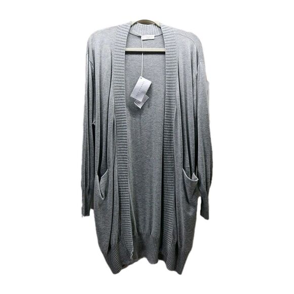 Neu Nomads Womens Gray Longline Cashmere Cardigan Size XL Cotton Open Front - Picture 1 of 9